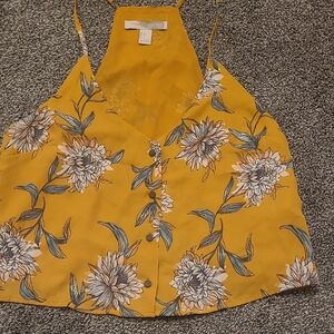 Forever 21 Yellow Camisole Crop Top